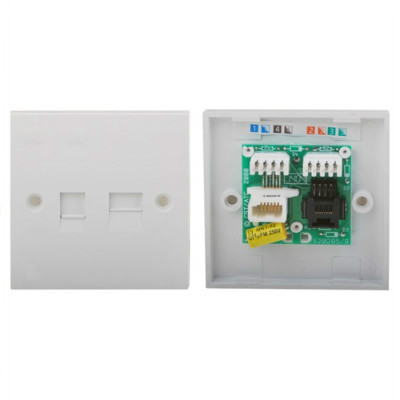 UK type Face Plate,Dual Ports with Capacitance 