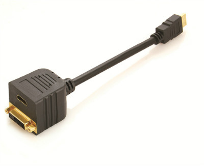 HDMI Male to HDMI Female+DVI Female Cable